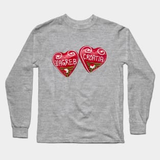 Zagreb, Croatia: Heart-Shaped Licitar Long Sleeve T-Shirt